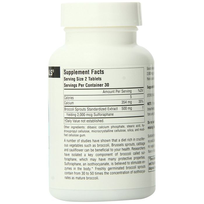 Травы Source Naturals Экстракт Брокколи 250 мг, 60 таблеток (SNS-01104) изображение 2