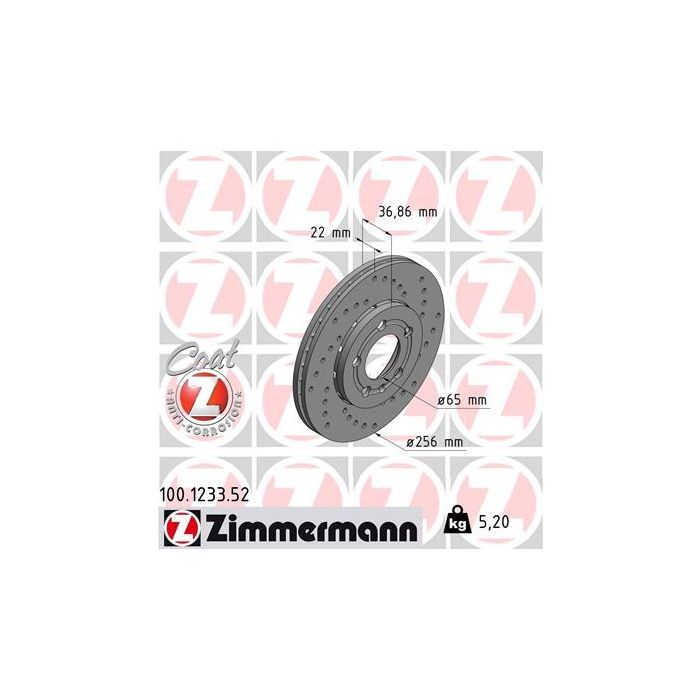Тормозной диск ZIMMERMANN 100.1233.52