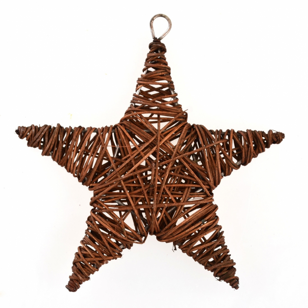 Елочная игрушка YES! Fun звезда ротанговая коричневая, 15 см (973294)