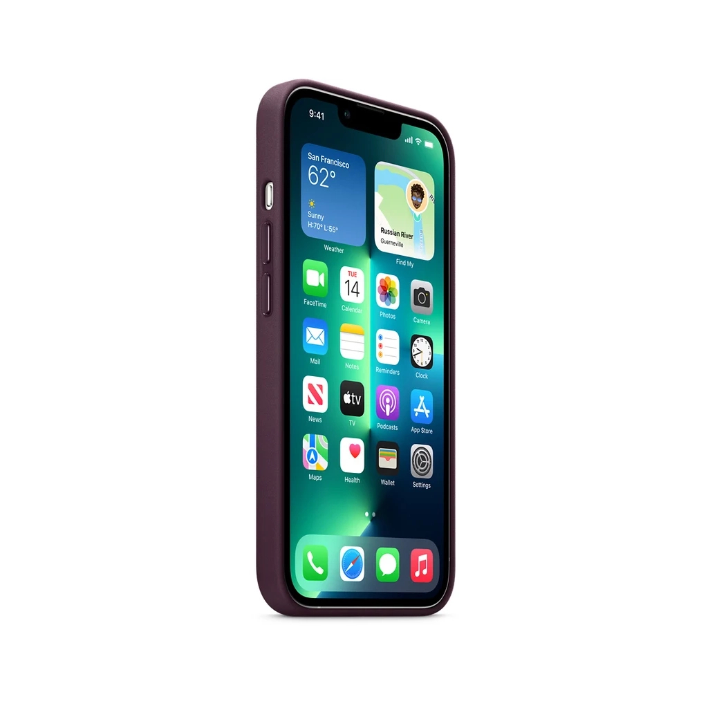 Чехол для мобильного телефона Apple iPhone 13 Pro Leather Case with MagSafe - Dark Cherry, Model (MM1A3ZE/A) изображение 5