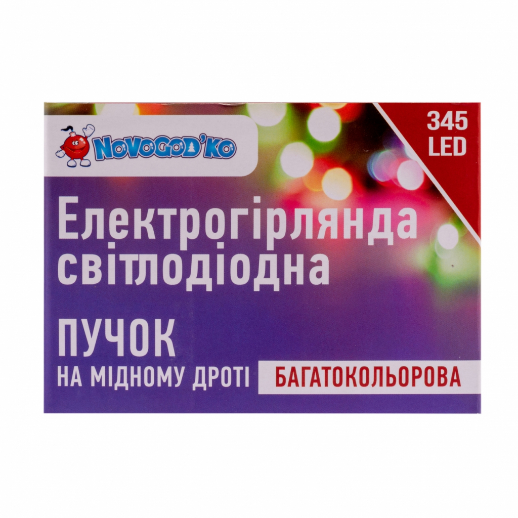 Гірлянда Novogod`ko Кінський хвіст,мідн.дроті 345 LED, Color, 2,3м (974225) зображення 2