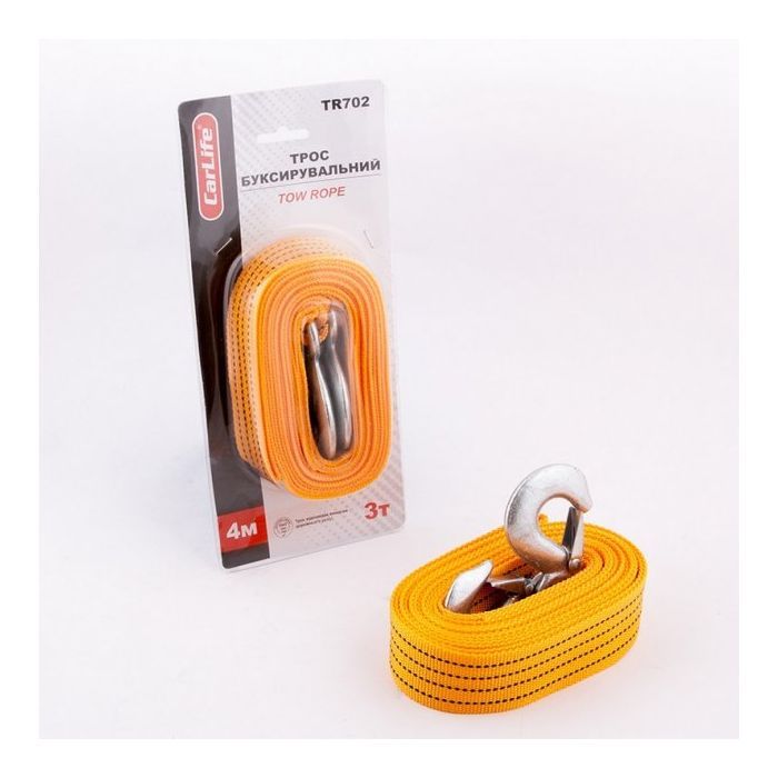 Трос буксировочный CarLife 3 т 4 м (TR702) изображение 2