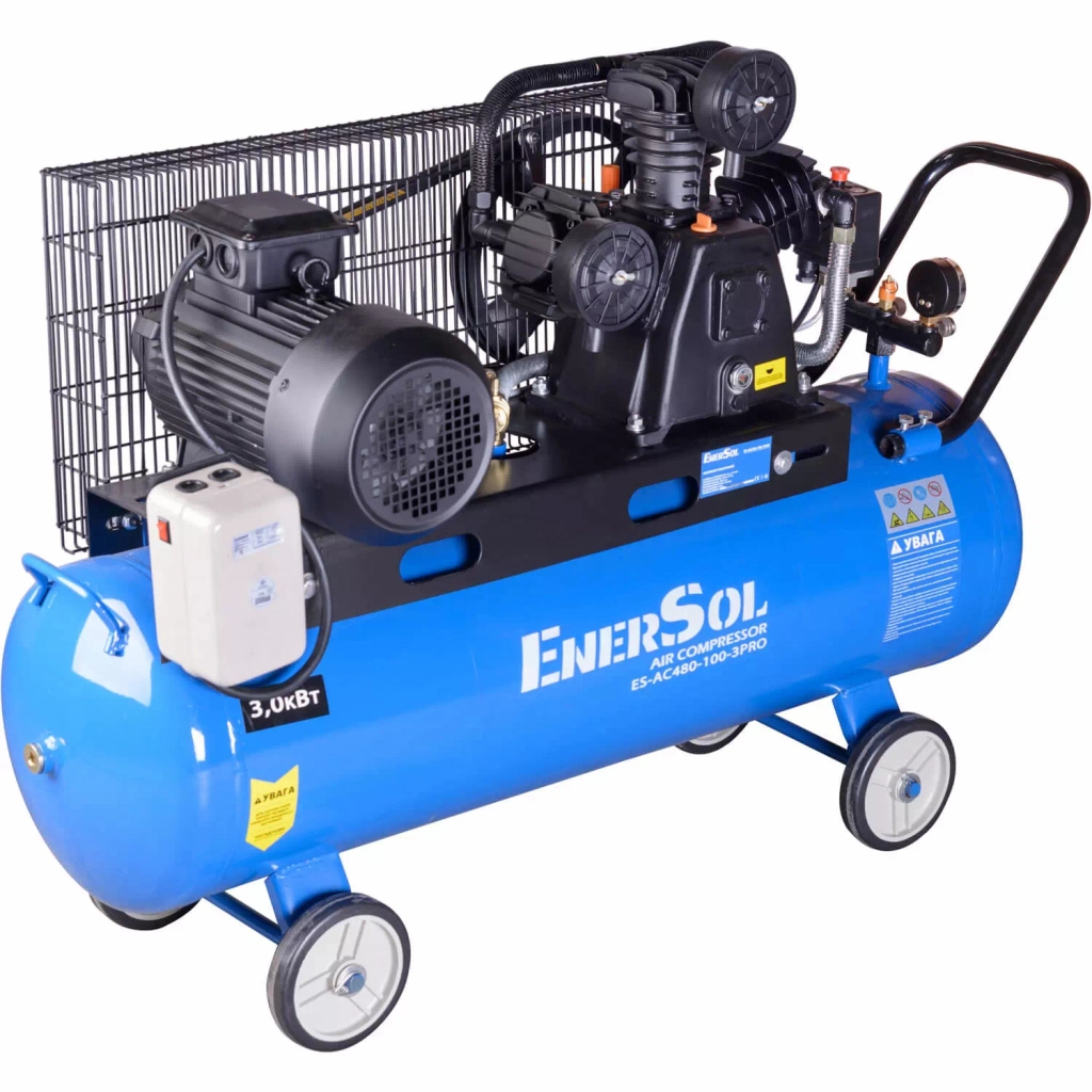 Компресор Enersol з ремінним приводом 480 л/хв, 3.0 кВт (ES-AC480-100-3PRO) зображення 2