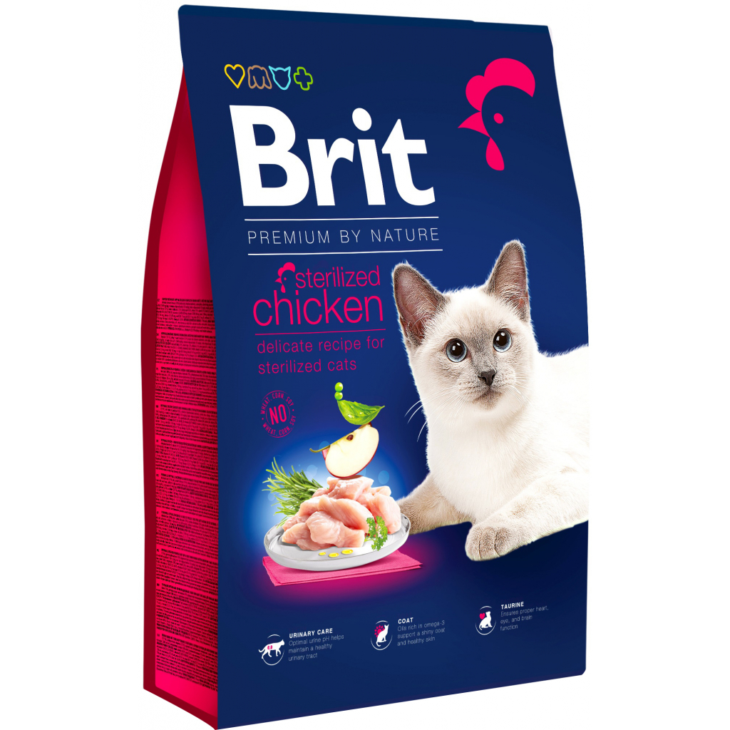 Сухой корм для кошек Brit Premium by Nature Cat Sterilised 8 кг (8595602553235)