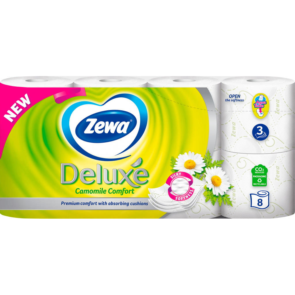 Туалетная бумага Zewa Deluxe Ромашка 3 слоя 4 рулона (7322540060133) изображение 2