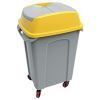 Контейнер для мусора Planet Household Hippo серый с желтым на колесах 50 л (6922)