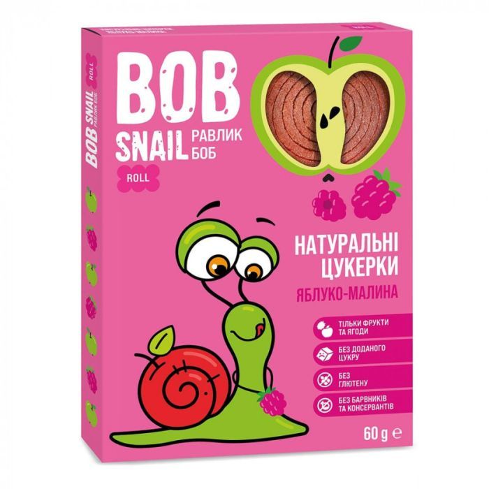Конфета Bob Snail Улитка Боб яблочно-малина 60 г (4820162520453)