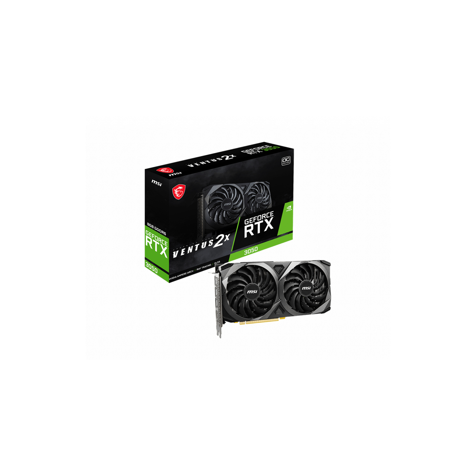 Видеокарта MSI GeForce RTX3050 8Gb VENTUS 2X OC (RTX 3050 VENTUS 2X 8G OC) изображение 5