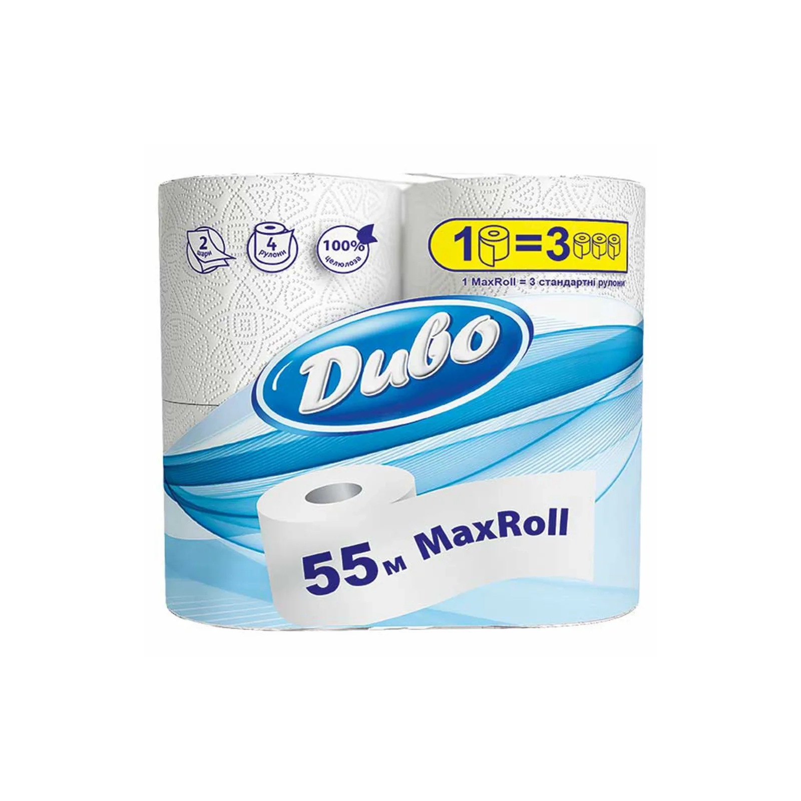 Туалетная бумага Диво Max Roll белая 55 м 2 слоя 4 рулона (4820003835708)