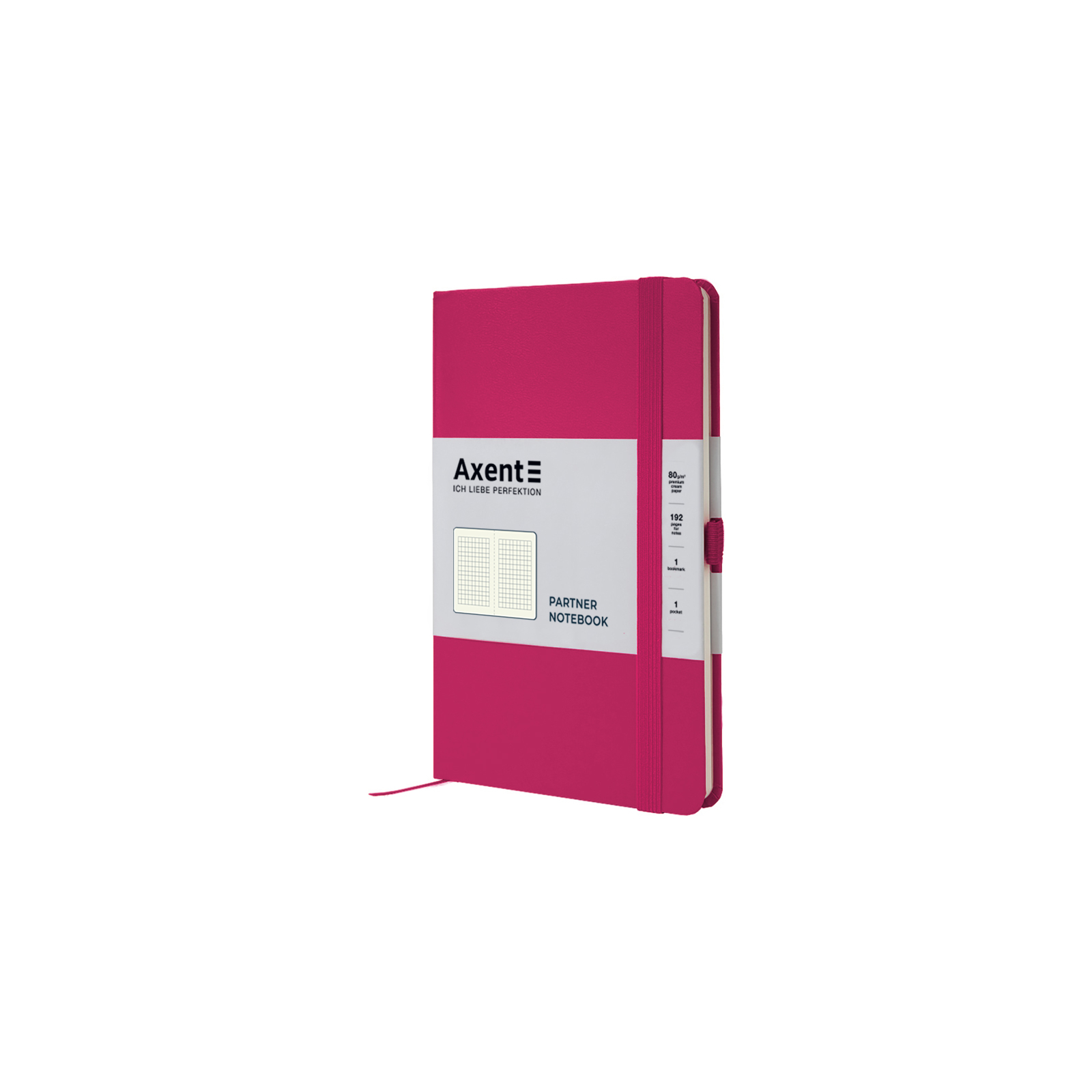 Книга записна Axent Partner, 125x195 мм, 96 аркушів, клітинка, рожева (8201-10-A) зображення 2