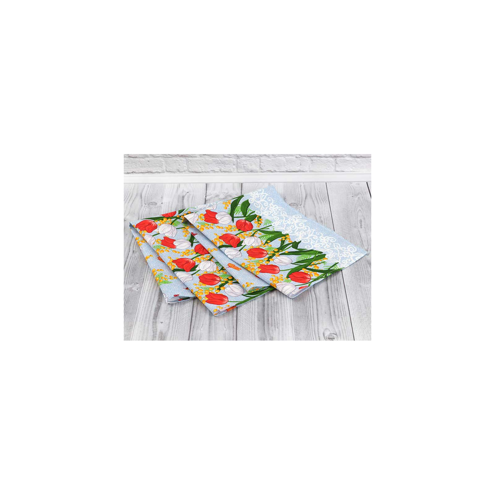 Полотенце Руно вафельное набивное Весенние цветы -1, 45х80 см (202.15_Весняні квіти_1) изображение 4
