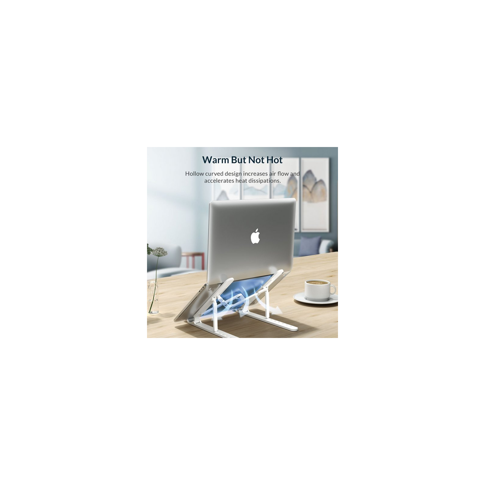 Подставка для ноутбука Orico 11-17", 7 position (15°-45°) plastic white (HS081829) изображение 3