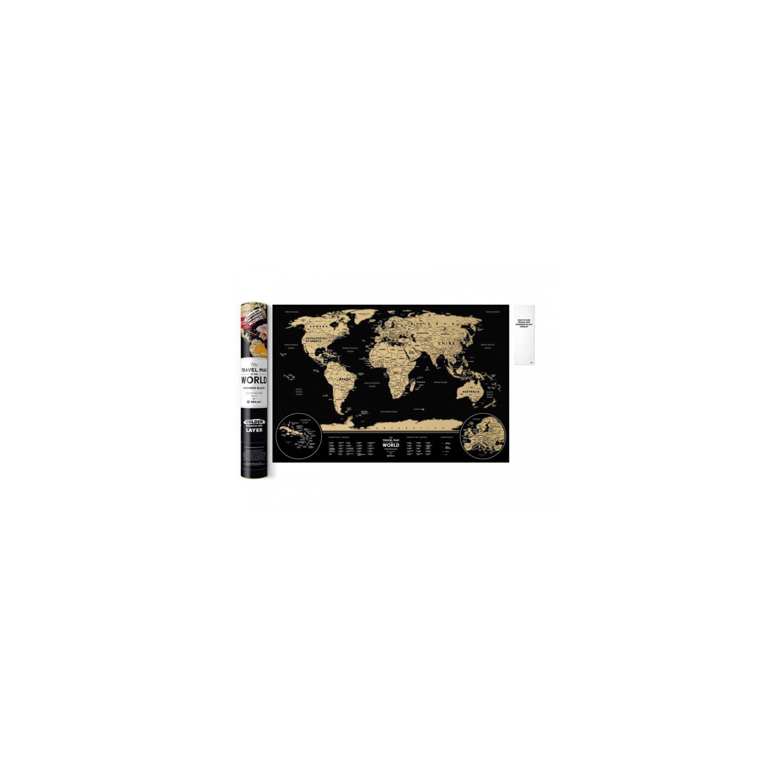 Скретч карта 1DEA.me Travel Map Weekend Black World (gold) (13072) изображение 5
