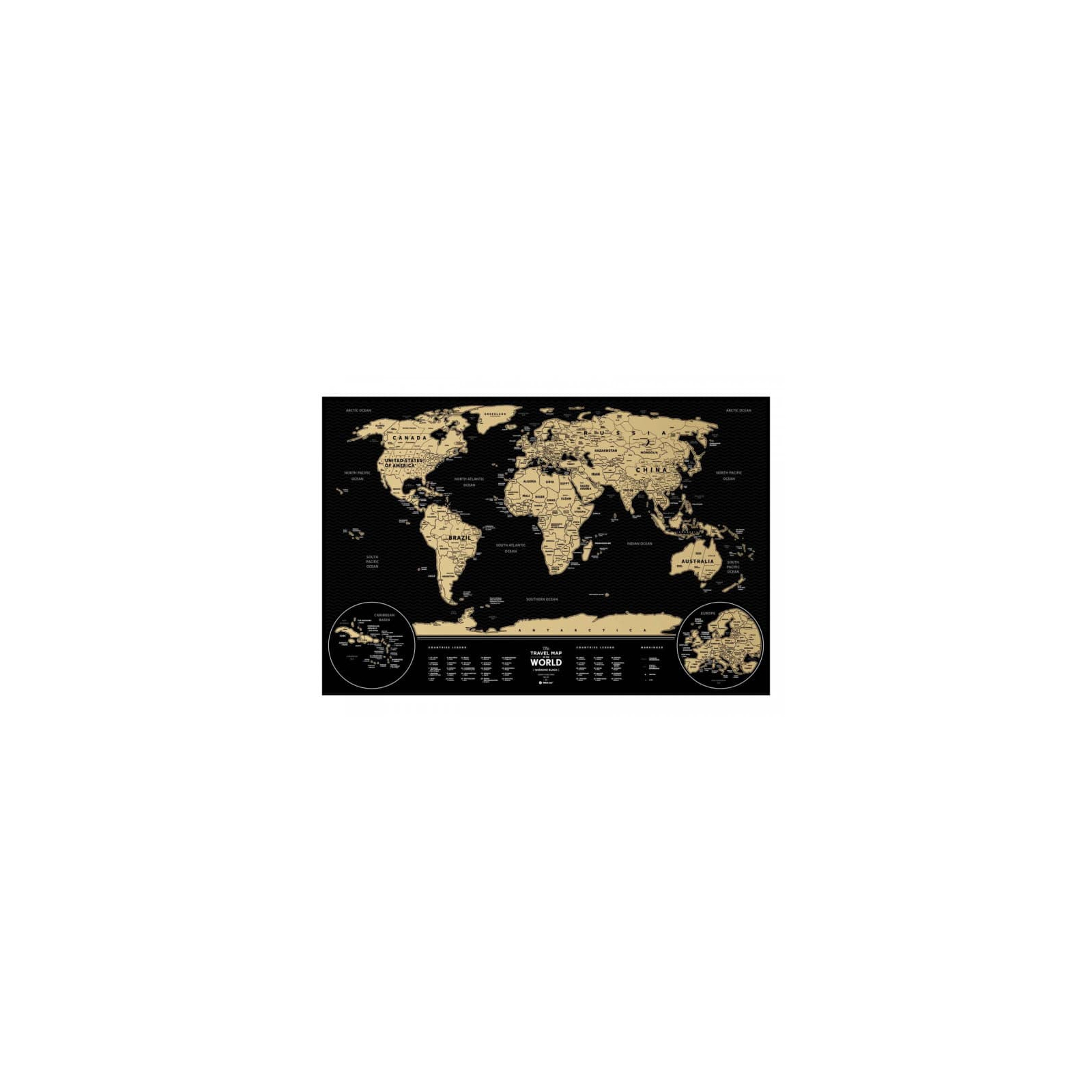 Скретч карта 1DEA.me Travel Map Weekend Black World (gold) (13072)