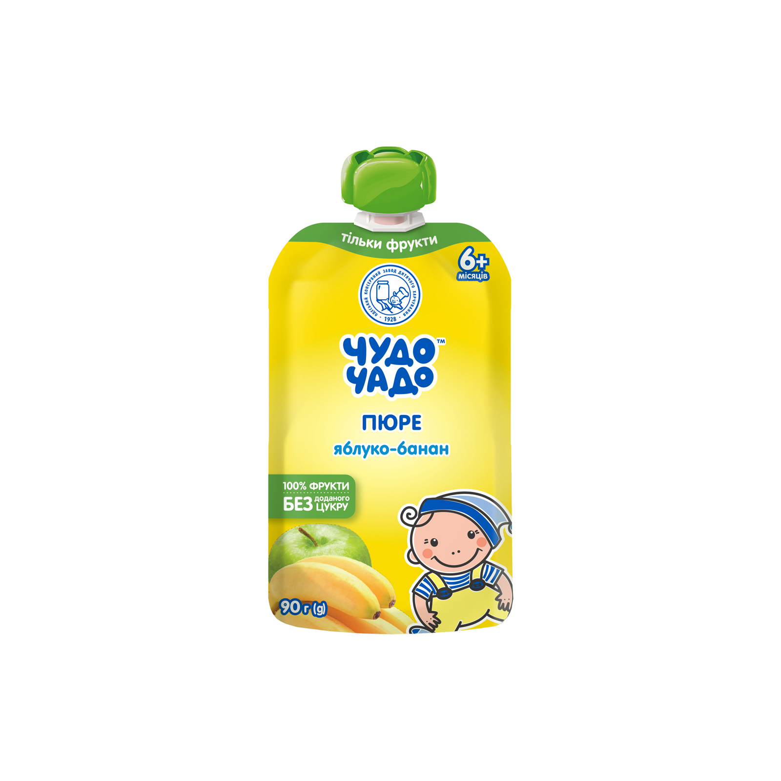 Дитяче пюре Чудо-Чадо яблуково-бананове без цукру, 90г (4820016253643)