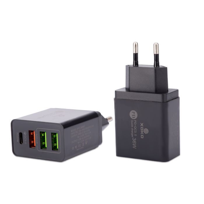 Зарядний пристрій XoKo QC-470 (APD-36W01) (QC-470-BK) зображення 3