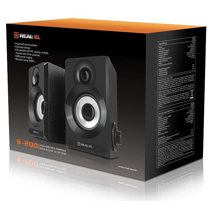 Акустична система REAL-EL S-200 USB Black зображення 10
