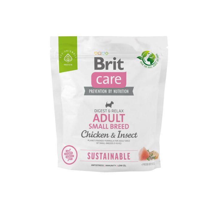 Сухий корм для собак Brit Care Dog Sustainable Adult Small Breed з куркою та комахами 3 кг (8595602558667)