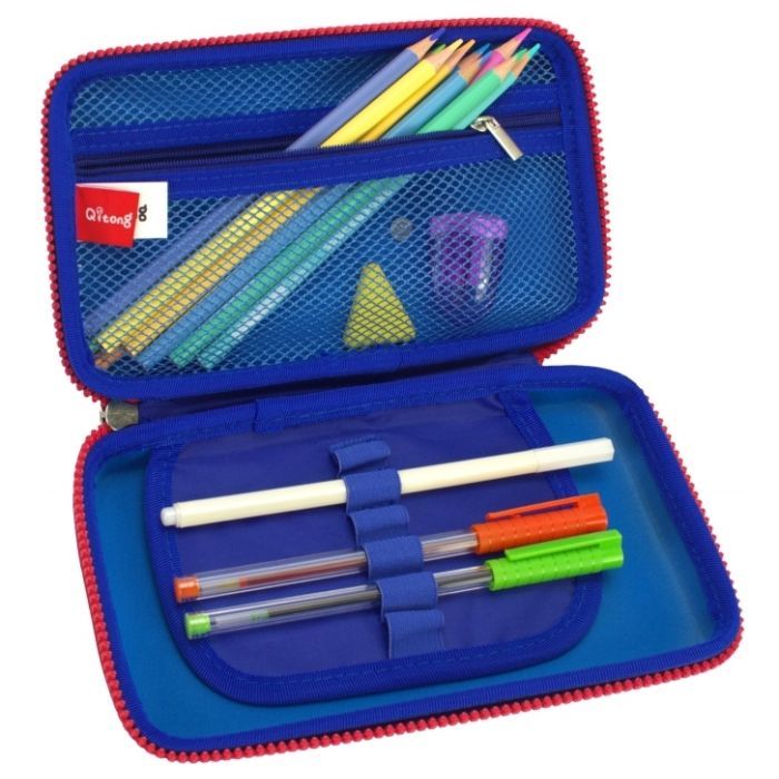 Пенал Cool For School с металлической аппликацией 1 отделение Темно-синий (QT-5795-Blue) изображение 2