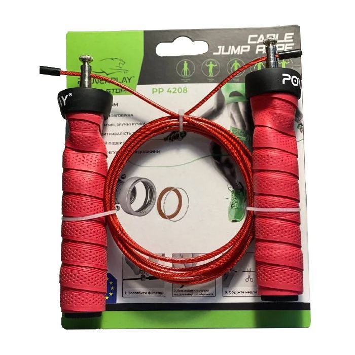 Скакалка PowerPlay 4208 швидкісна Червона (PP_4208_Red) зображення 2