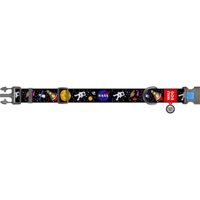 Ошейник для животных WAUDOG Nylon с QR паспортом NASA пластиковый фастекс XXL (284-0047) изображение 3