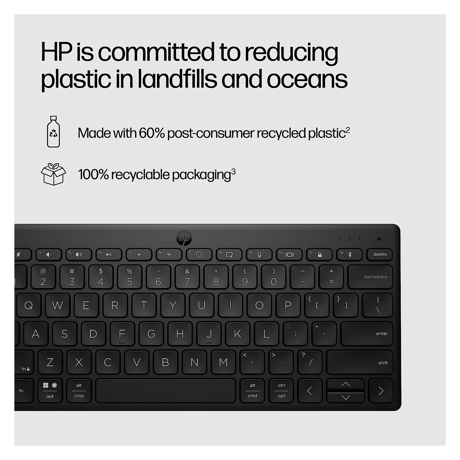 Клавиатура HP 350 Compact Multi-Device Bluetooth UA Black (692S8AA) изображение 7