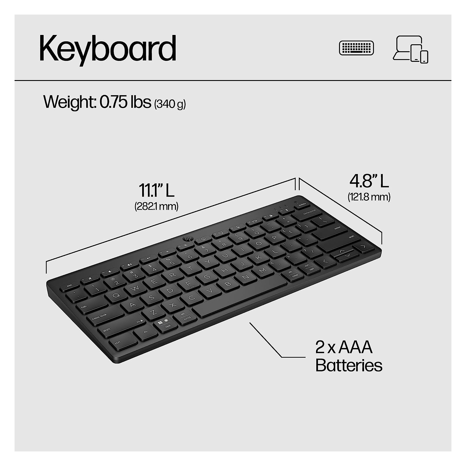 Клавиатура HP 350 Compact Multi-Device Bluetooth UA Black (692S8AA) изображение 8