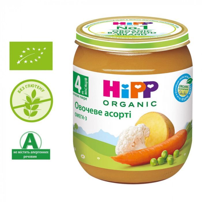 Детское пюре HiPP Овощное ассорти 125 г (1223072) изображение 2