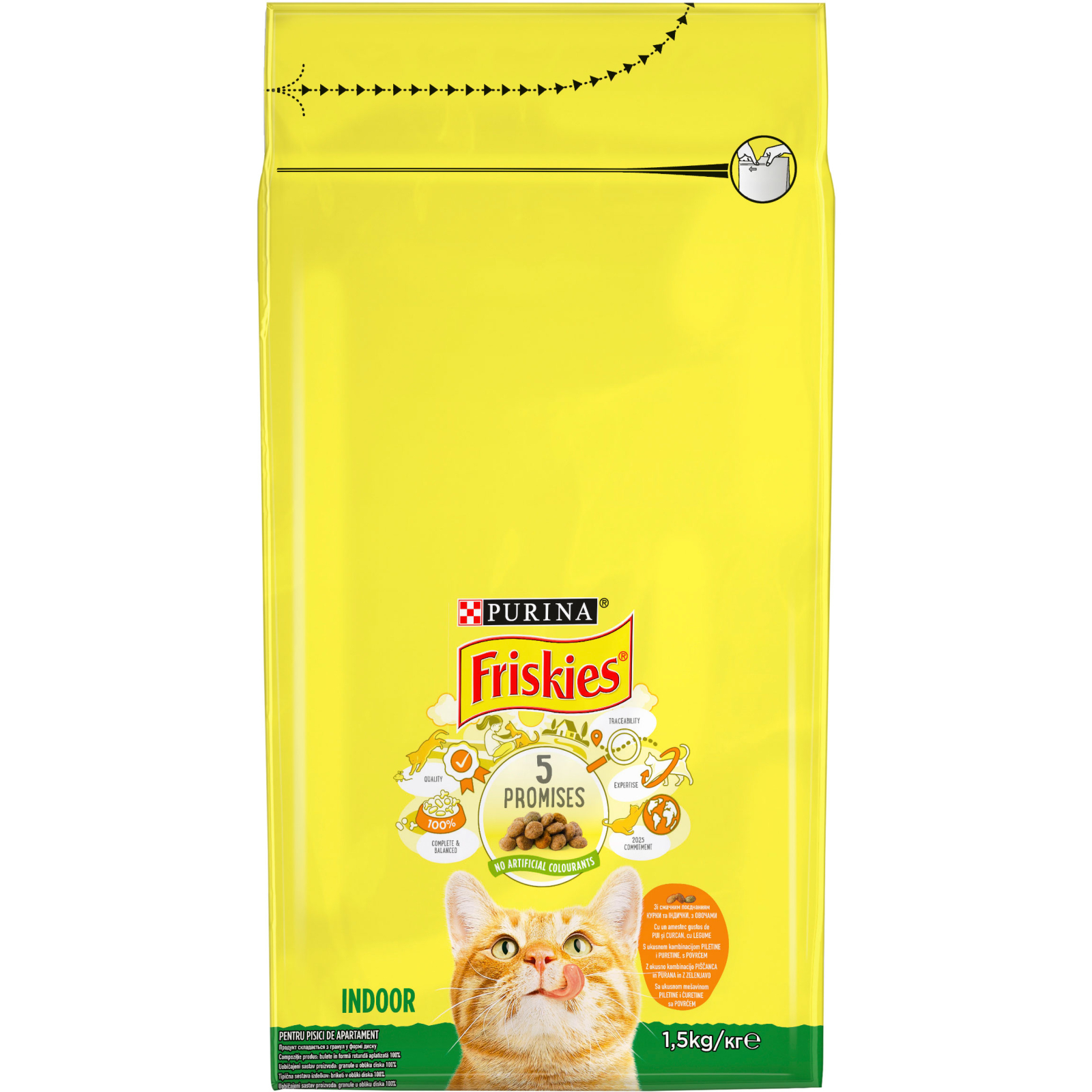 Сухой корм для кошек Purina Friskies Indoor с курицей и овощами 1.5 кг (7613031341887) изображение 2