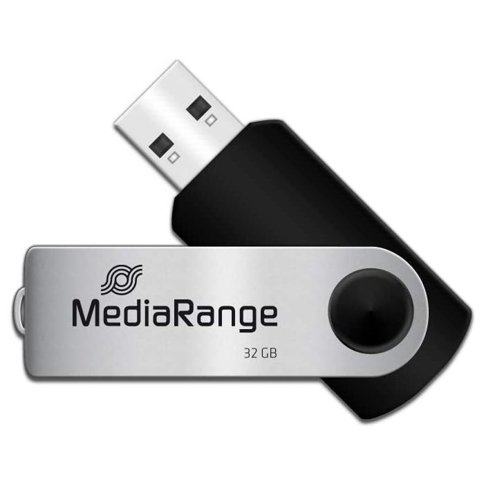 USB флеш накопичувач Mediarange 32GB Black/Silver USB 2.0 (MR911) зображення 2