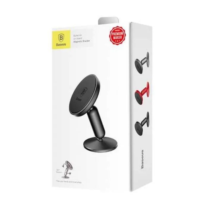Універсальний автотримач Baseus Magnetic Bullet An on-board (клейка стртрічка) black (SUYZD-01) зображення 8