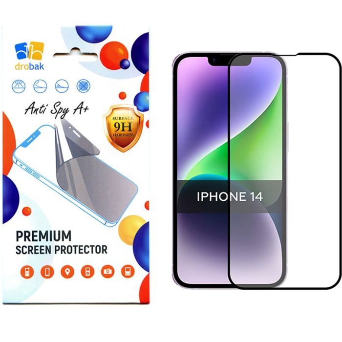 Скло захисне Drobak Anty Spy Apple iPhone 14 Pro (Black) (535334)