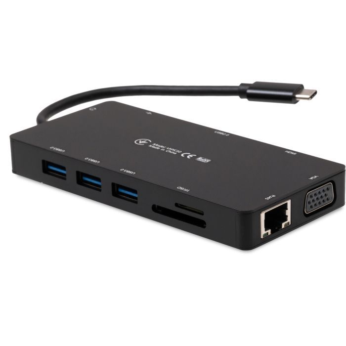 Концентратор Vinga USB-C 3.1 to VGA+HDMI+RJ45+3xUSB3.0+USB2.0+SD/TF+PD100W+Audio (VHYC10) зображення 3