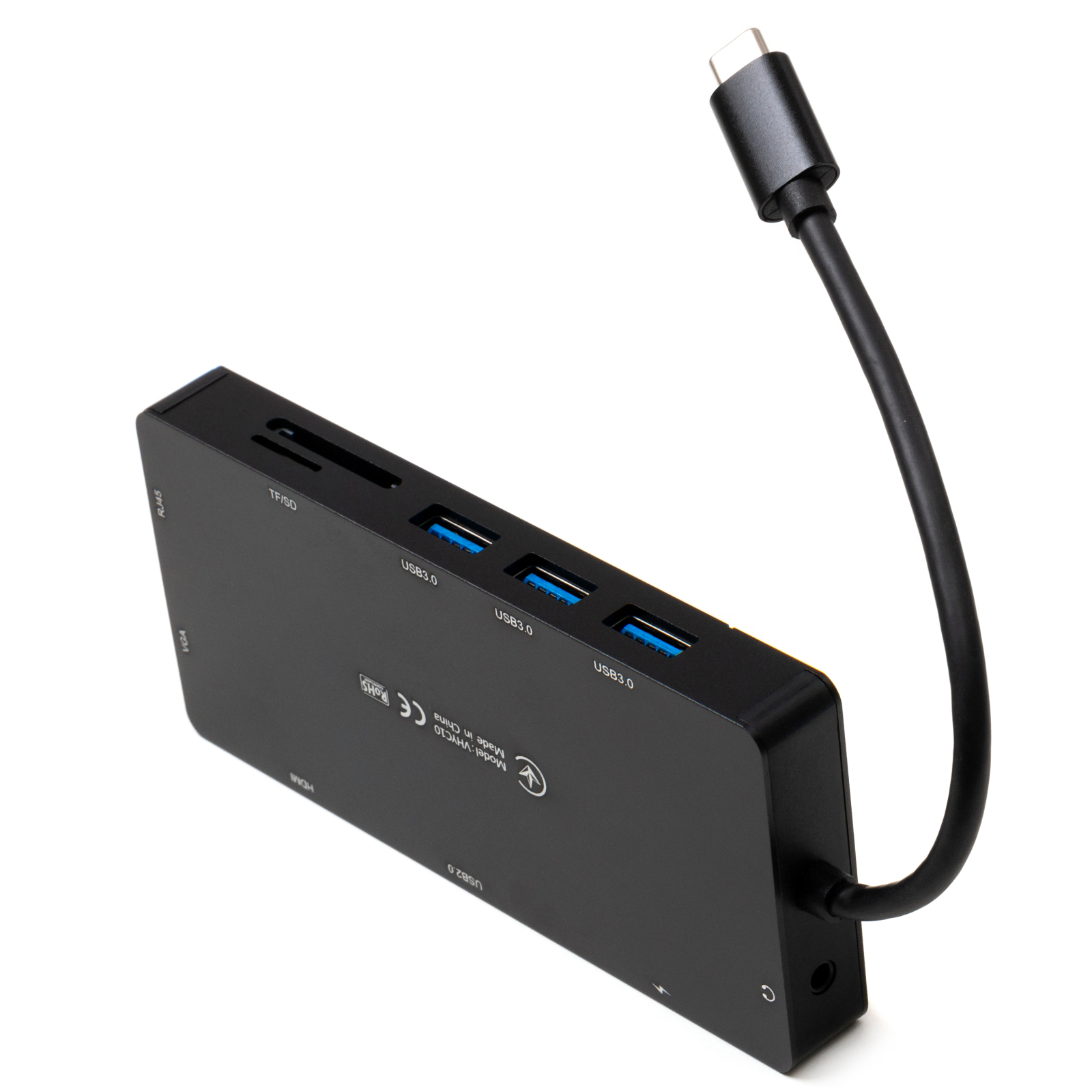 Концентратор Vinga USB-C 3.1 to VGA+HDMI+RJ45+3xUSB3.0+USB2.0+SD/TF+PD+Audio (VHYC10) изображение 6