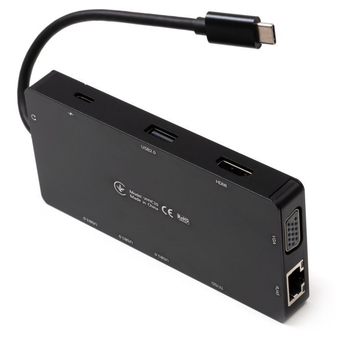 Концентратор Vinga USB-C 3.1 to VGA+HDMI+RJ45+3xUSB3.0+USB2.0+SD/TF+PD100W+Audio (VHYC10) зображення 7