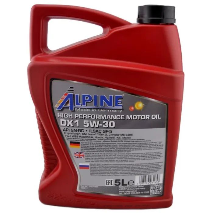Моторное масло Alpine 5W-30 DX1 5л (1665-5) изображение 2