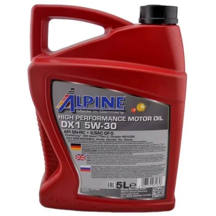 Моторна олива Alpine 5W-30 DX1 5л (1665-5) зображення 2