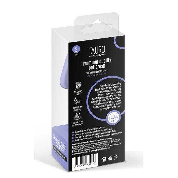 Гребінець для тварин Tauro Pro Line прямокутний S, зубці 11 мм purple (TPLB63544) зображення 7