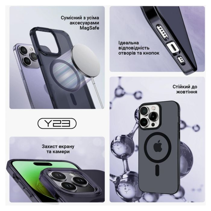 Чехол для мобильного телефона Armorstandart Y23 MagSafe Apple iPhone 15 Transparent Black (ARM68566) изображение 3