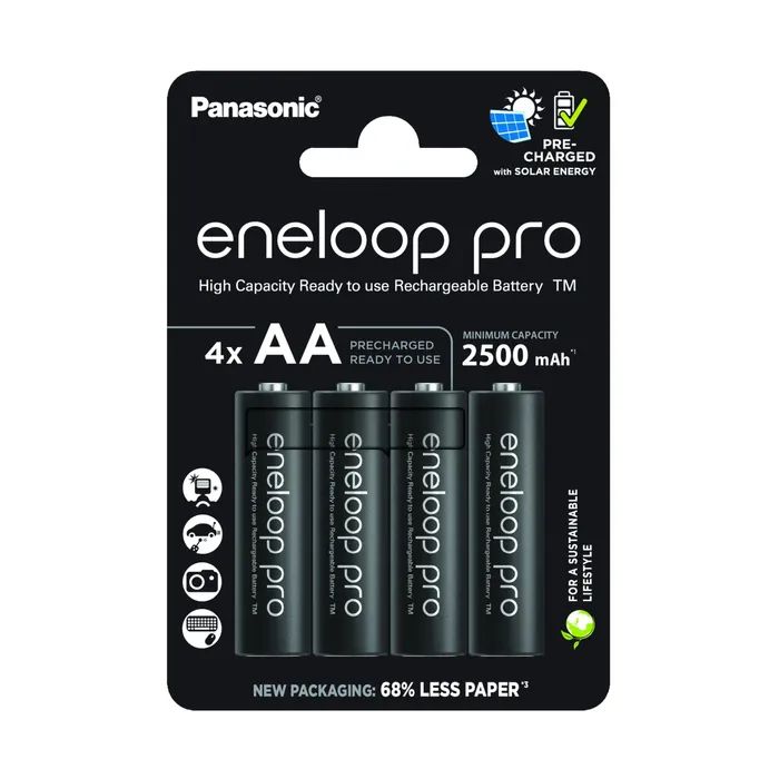 Аккумулятор Panasonic AA Eneloop 2500mAh Pro NI-MH * 4 + Сase (BK-3HCDEC4CP)