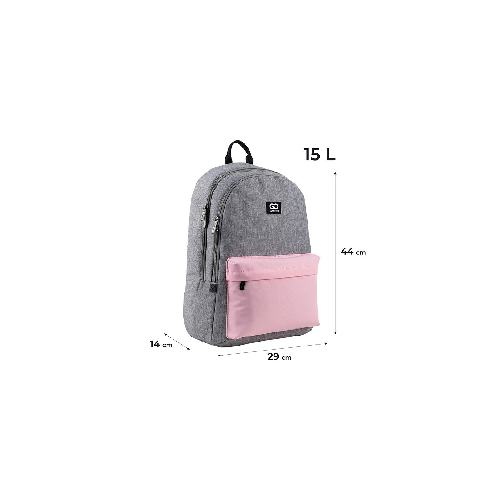 Рюкзак шкільний GoPack Education Teens 140L-1 сіро-рожевий (GO24-140L-1) зображення 2