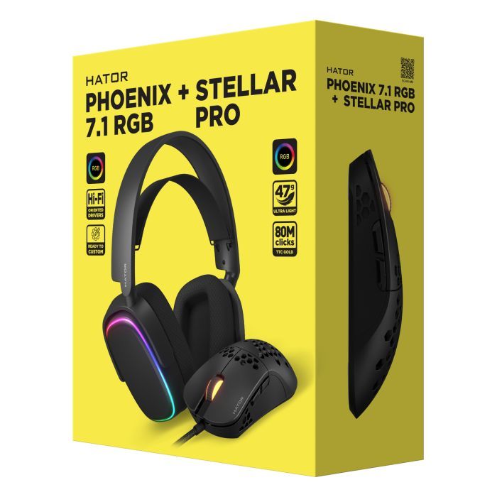 Наушники Hator Phoenix 7.1 RGB + Stellar Pro Black (НТR-001) изображение 6