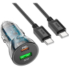 Зарядний пристрій HOCO Z47A set (C to C) USB-A/Type-C Transparent black (6931474782311) зображення 2