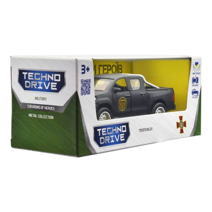 Масштабная модель автомобиля TechnoDrive серии Шевроны Героев - Toyota Hilux - Спартан (KM6118) изображение 7