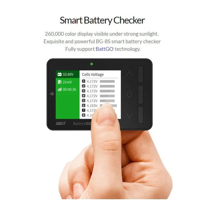 Тестер для аккумуляторов iSDT BG-8S Battery Meter (HP0015.0013) изображение 2