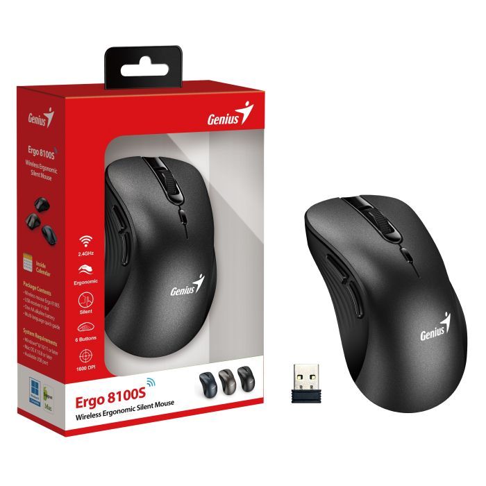 Мышка Genius Ergo 8100S Wireless Gray (31030040401) изображение 4