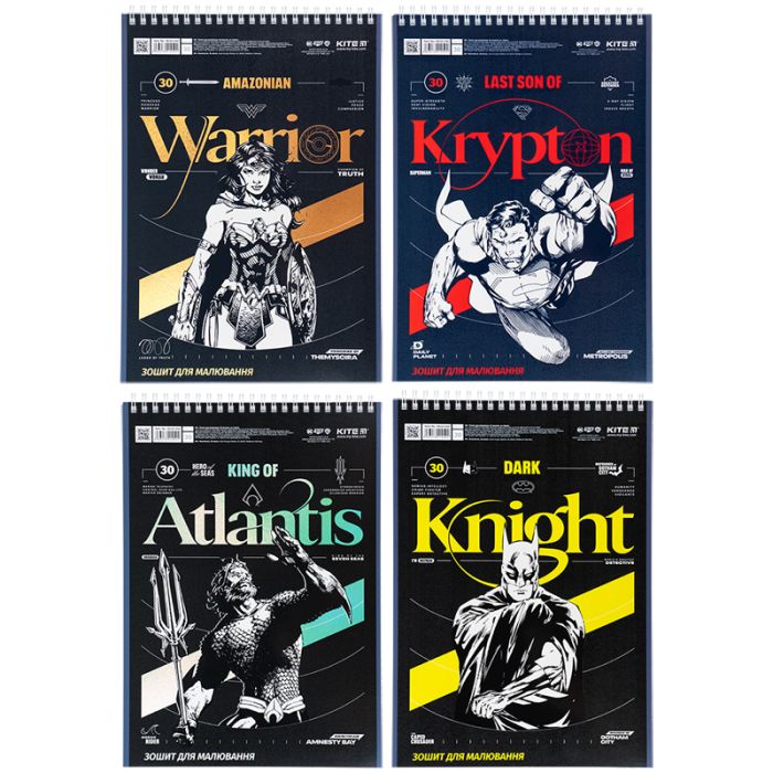 Альбом для рисования Kite DC Comics 30 листов (DC24-243)