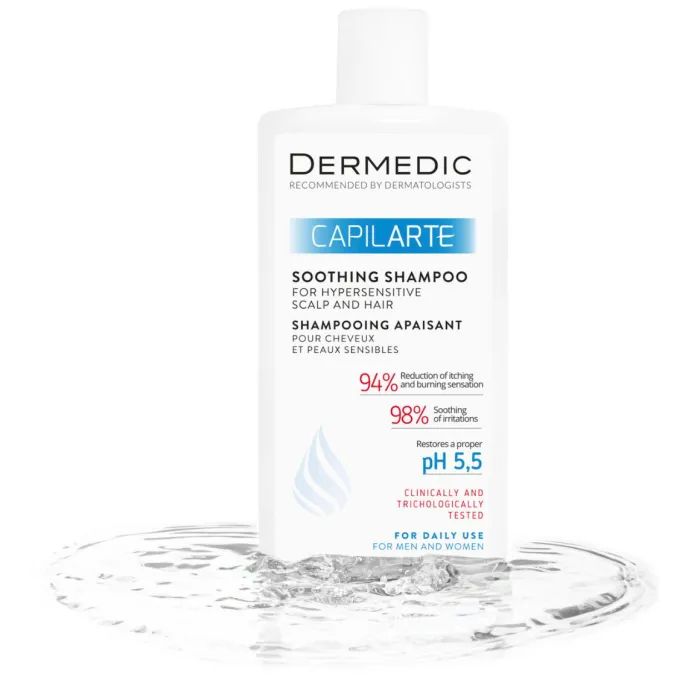 Шампунь Dermedic Capilarte Успокаивающий для волос и гиперчувствительной кожи головы 300 мл (5901643174217) изображение 3