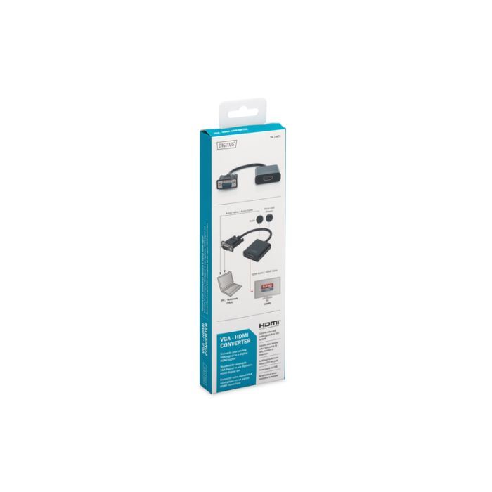 Переходник VGA to HDMI (M/F), Full HD Digitus (DA-70473) изображение 6