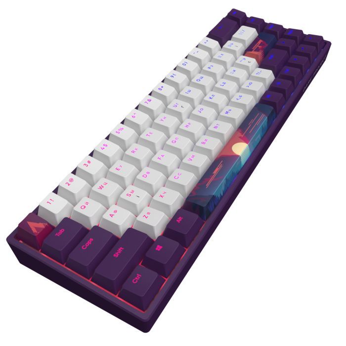 Клавіатура Dark Project Sunrise PBT RGB Mech G3MS Sapphire USB Violet/White (DPP68_GSH_SUNR_ANSI_UA) зображення 4